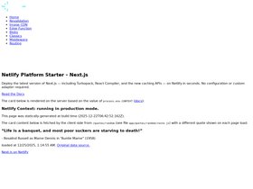 Next.js on Netlify Platform Starter screenshot